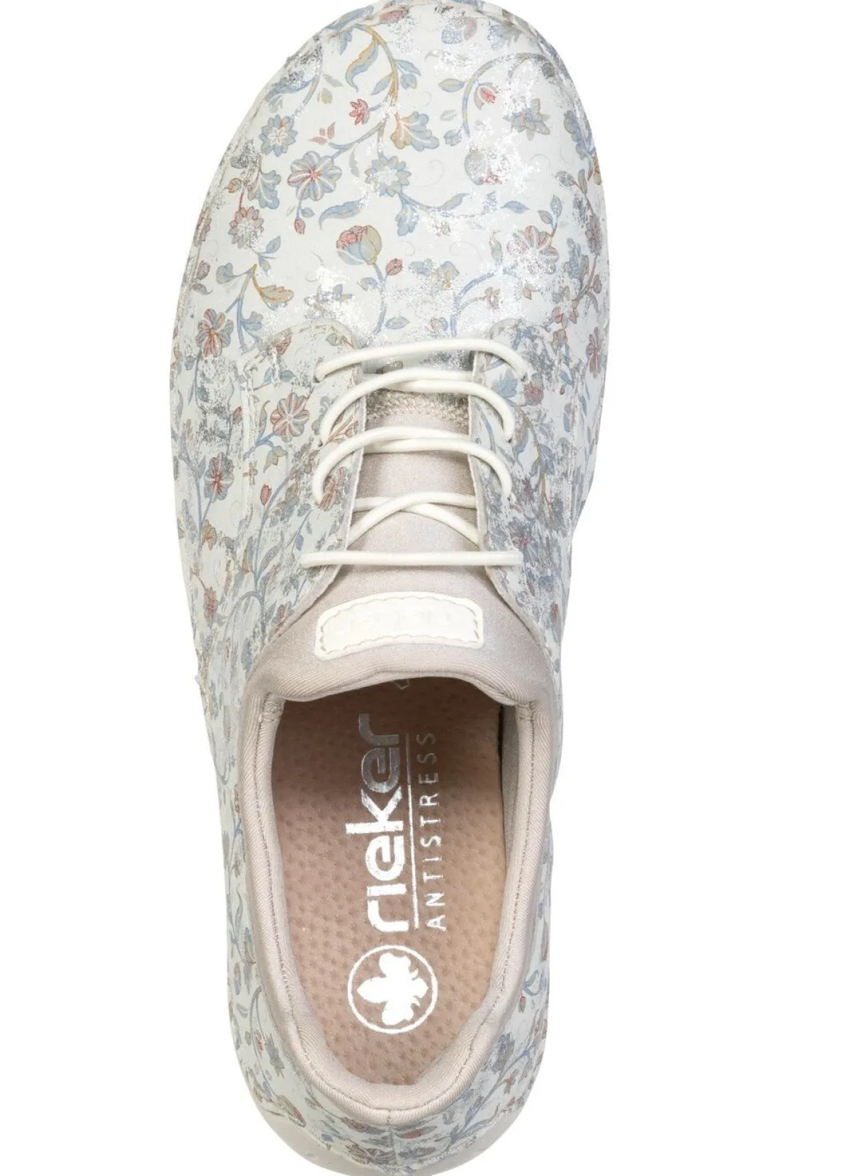 Discount Rieker , stilvolle Damen-Sneaker, mit elastischer Zierschnürung ECRU