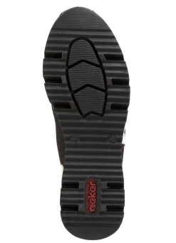 Clearance Rieker , stylische Damen-Boots, Weite G, mit herausnehmbarem Fußbett CREME-SCHWARZ-BRAUN