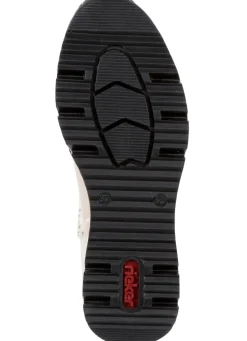 Clearance Rieker , stylische Damen-Boots, Weite G, mit Reißverschluss ECRU-SCHWARZ