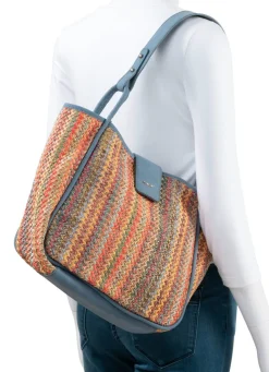 Outlet Rieker , Tasche, Damen, mit herausnehmbarer Innentasche BLAU-MULTICOLOR