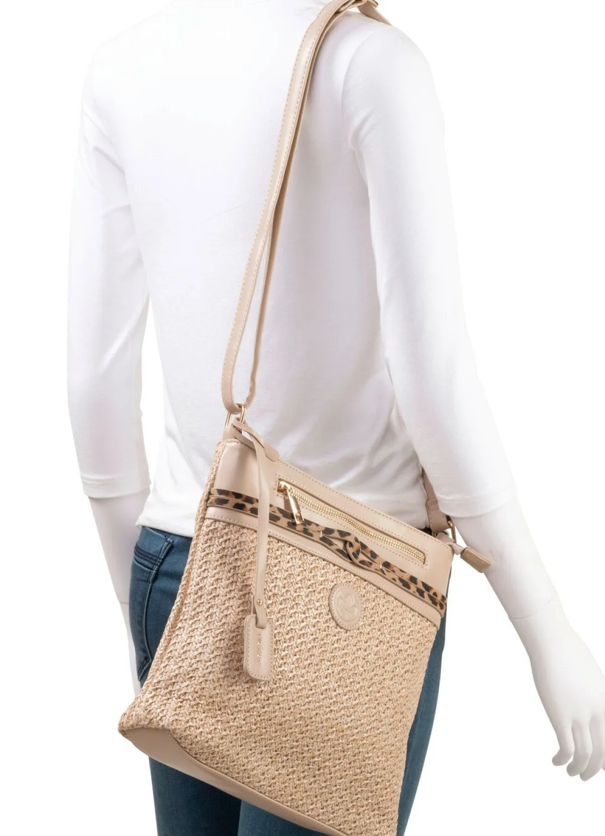 Rieker , Tasche, Damen, mit verstellbarem Umhängeriemen BEIGE-LEO