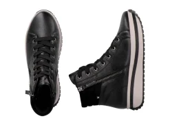 Outlet Rieker , trendige Damen-Boots, Winterschuhe, mit herausnehmbarem Fußbett SCHWARZ
