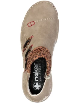 Sale Rieker , trendige Damen-Boots, Winterschuhe, mit Reißverschluss TAUPE-BRAUN