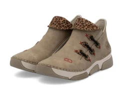 Sale Rieker , trendige Damen-Boots, Winterschuhe, mit Reißverschluss TAUPE-BRAUN
