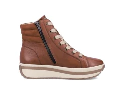 New Rieker , trendige Damen-Boots, Winterschuhe, mit herausnehmbarem Fußbett BRAUN
