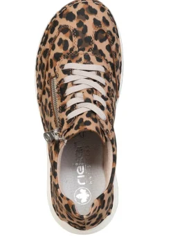 New Rieker , trendige Damen-Sneaker, mit Reißverschluss BRAUN