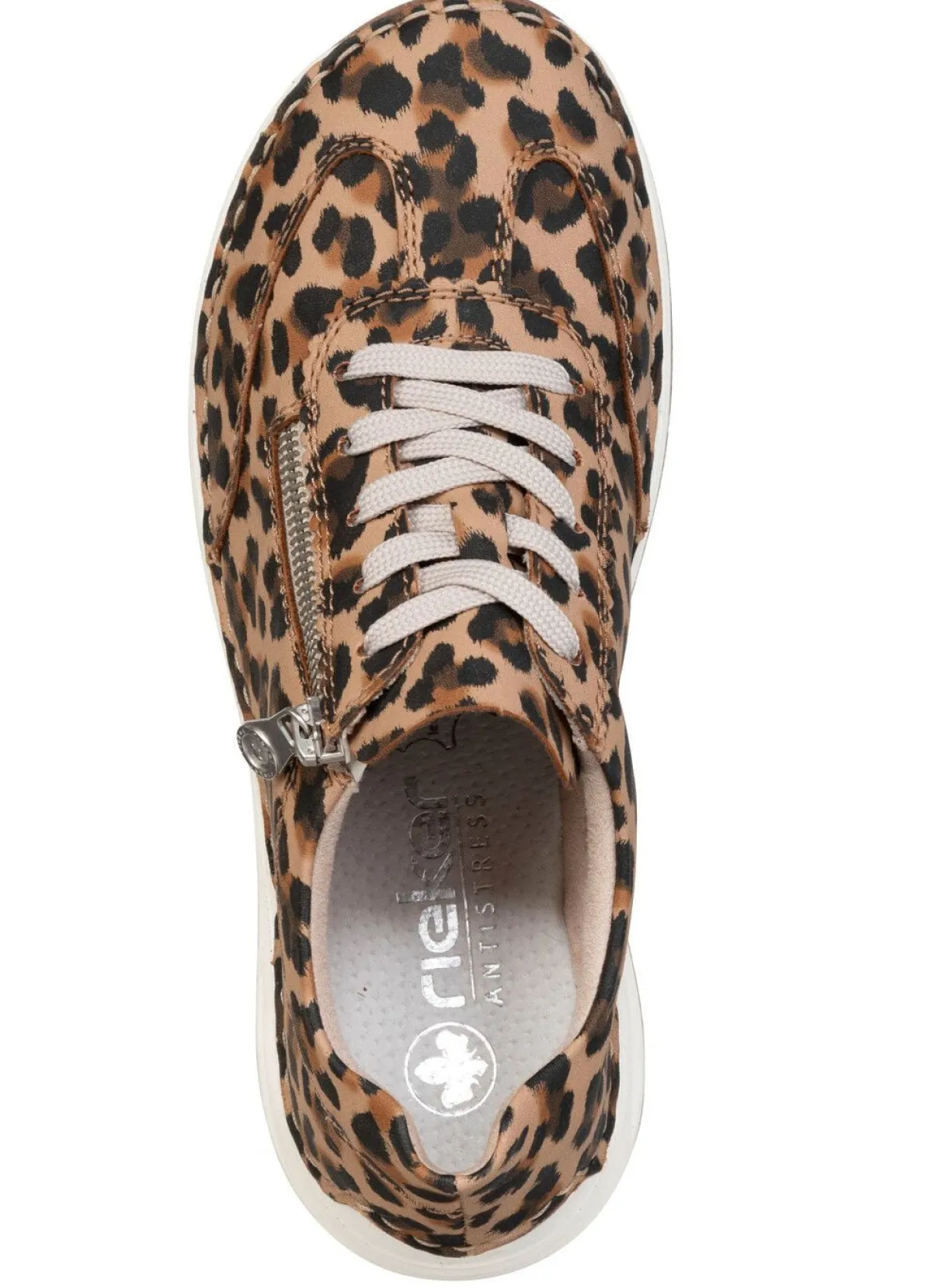 New Rieker , trendige Damen-Sneaker, mit Reißverschluss BRAUN