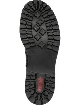 Outlet BADER Rieker, trendige Damen-Stiefeletten, Winterschuhe, mit Reißverschluss SCHWARZ-BRAUN