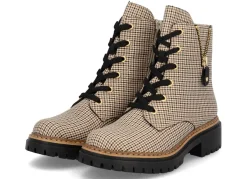 BADER Rieker, trendige Damen-Stiefeletten, Winterschuhe, mit Reißverschluss BEIGE-SCHWARZ