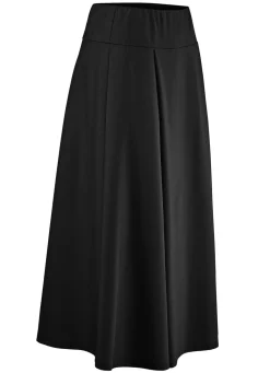 KLAUS MODELLE MADE IN GERMANY Rock mit gelegten Falten SCHWARZ