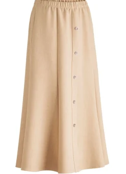 KLAUS MODELLE MADE IN GERMANY Rock mit Zierknopfblende BEIGE MELANGE