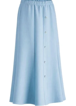 Best KLAUS MODELLE MADE IN GERMANY Rock mit Zierknopfblende HELLBLAU MELANGE