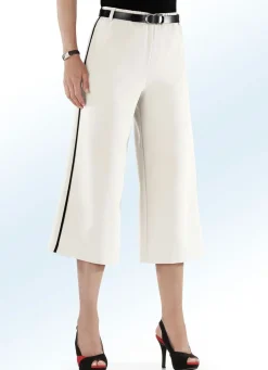 Discount BADER Rockhose mit angesagter Kontrastpaspel ECRU-SCHWARZ