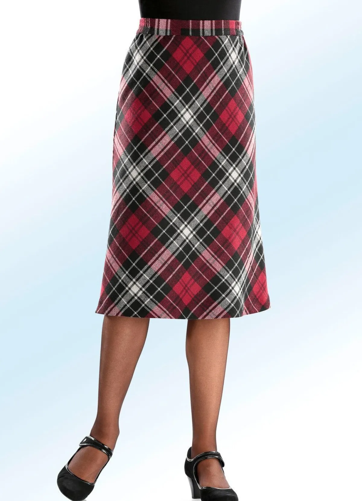 BADER Rock in schicker A-Linie ROT-SCHWARZ