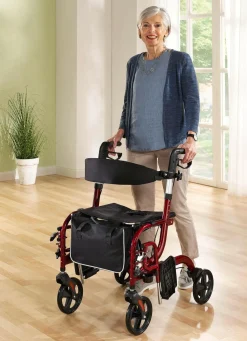 Discount BADER Rollator, auch als Rollstuhl nutzbar ROT