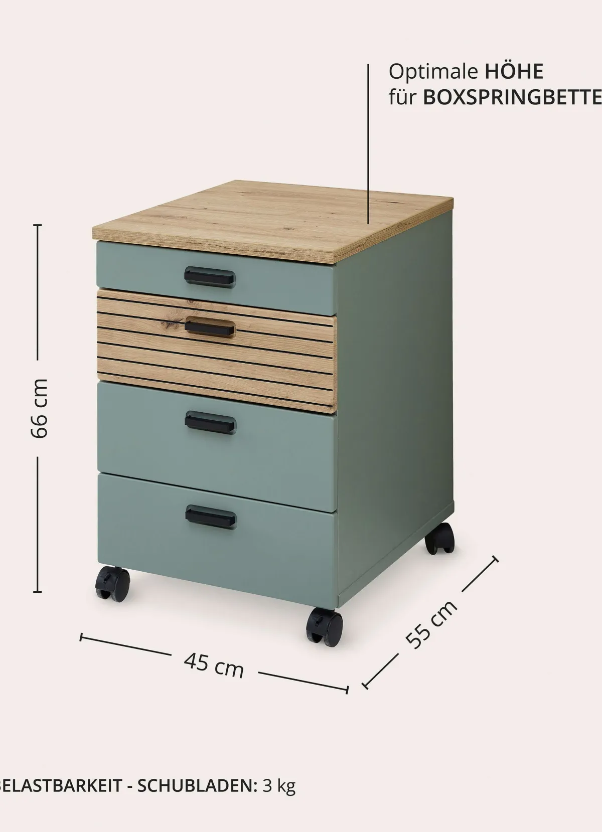 New BADER Rollcontainer schilfgrün-artisan