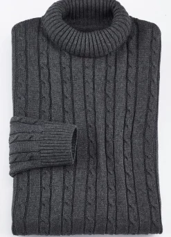 Hot BADER Rollkragenpullover in 5 Farben ANTHRAZIT MELIERT