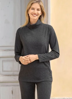 Stilschmiede Rollkragen-Shirt ANTHRAZIT MELIERT