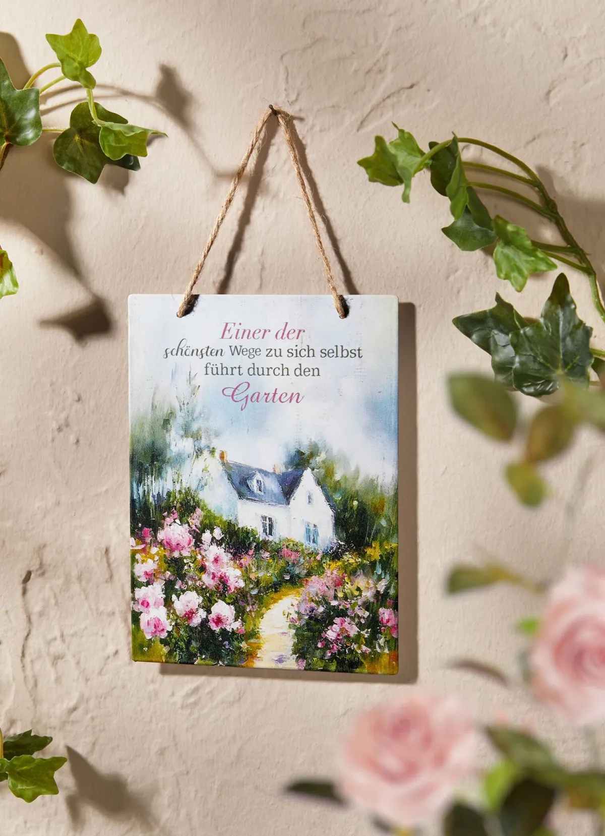 Clearance BADER Romantisches Gartenschild aus Metall bunt