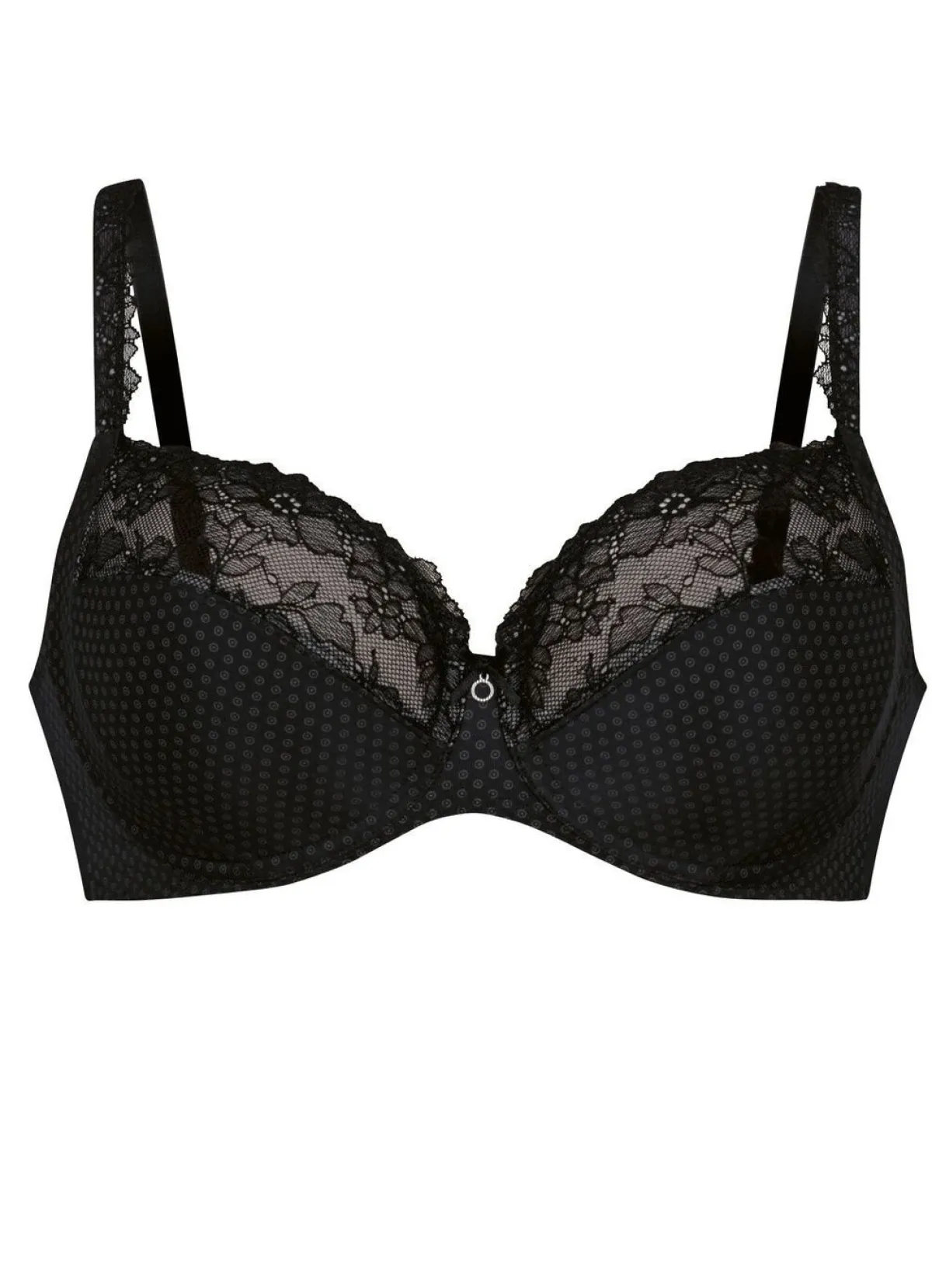 Hot ROSA FAIA Bügel-BH mit elastischer Spitze SCHWARZ-PUDER