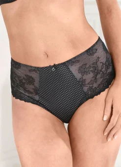 New ROSA FAIA Slip mit elastischen Spitzeneinsätzen SCHWARZ-PUDER