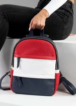 Clearance BADER Rucksack in Color-Blocking-Optik MARINE-ROT-WEISS