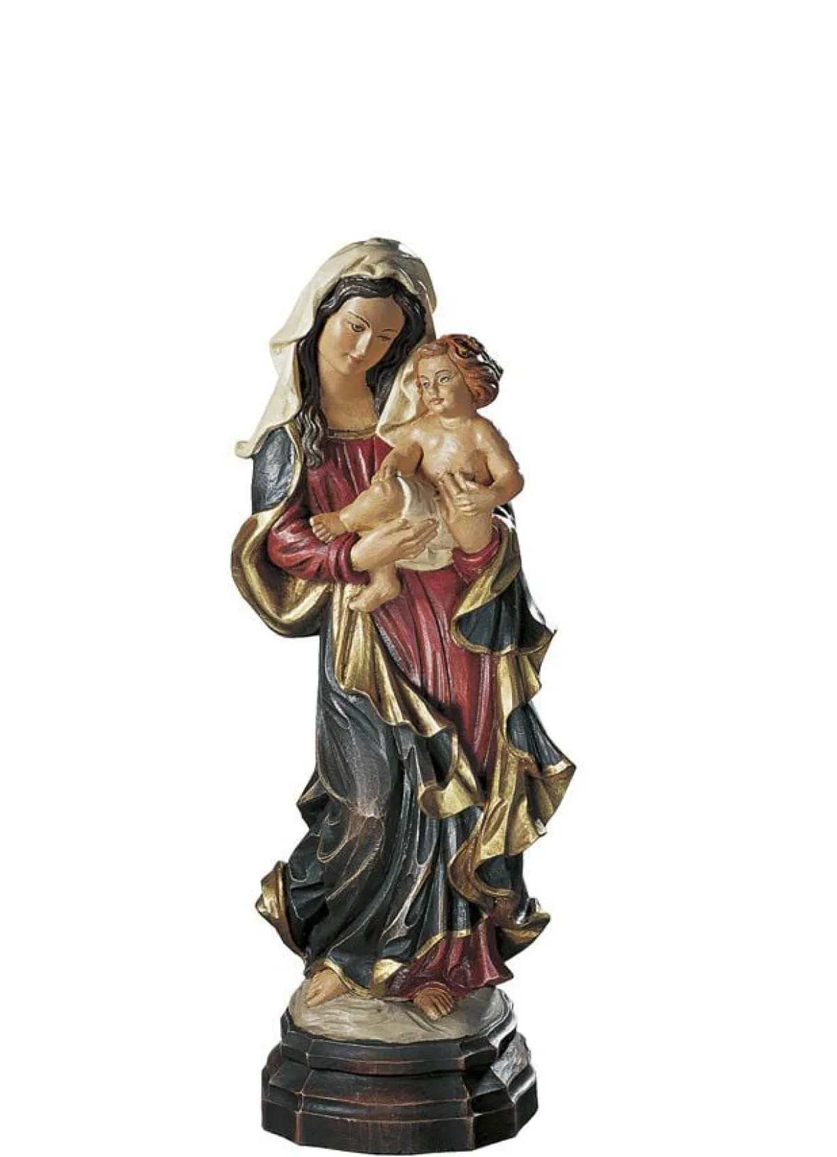 Sale BADER Sammlerstück Madonnenfigur mit Kind DUNKELBLAU-ROT
