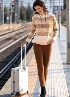 Sale BADER Samtweiche Hose in 5-Pocket-Form CAMEL