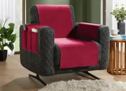 Outlet BADER Samtweiche Sessel- und Sofaschoner mit Anti-Rutsch-Rückseite BORDEAUX