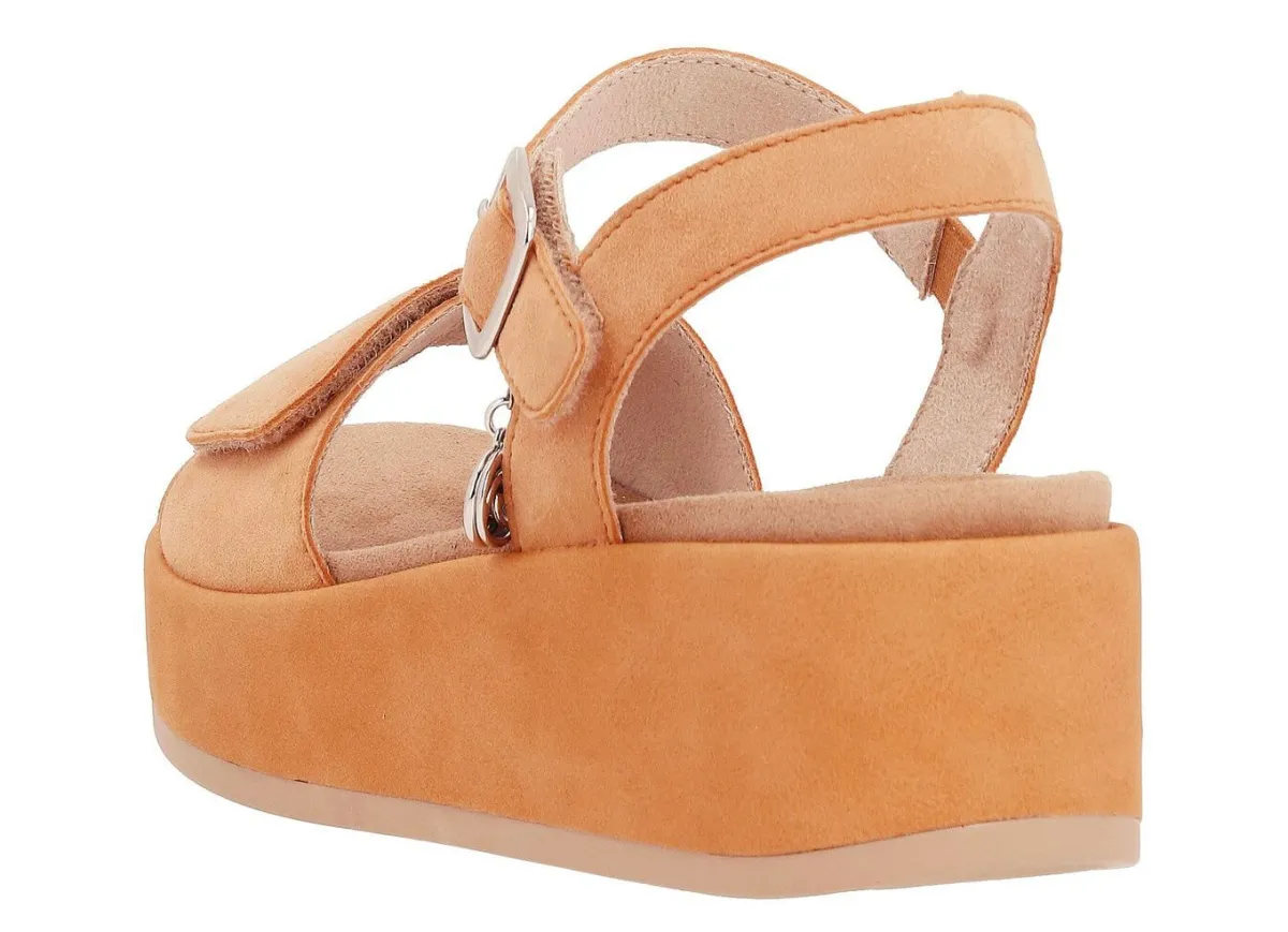 Hot Remonte Sandale aus Samtveloursleder MANDARINE