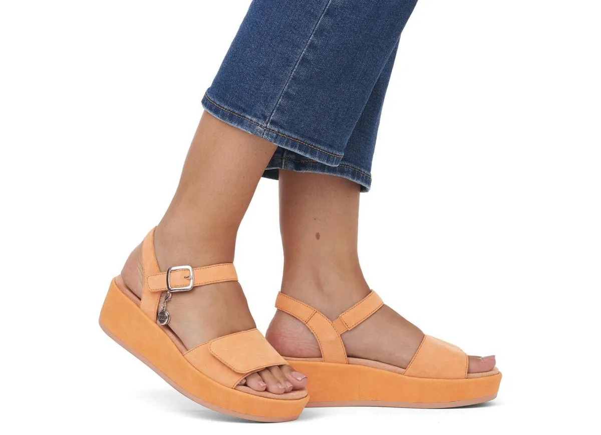 Hot Remonte Sandale aus Samtveloursleder MANDARINE