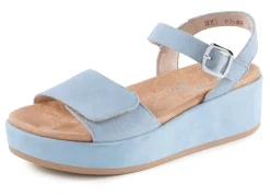 Sale Remonte Sandale aus Samtveloursleder HELLBLAU