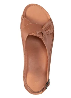 New BADER Sandale aus teilweise perforiertem Nappaleder COGNAC