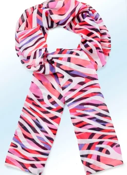 Hot BADER Schal mit Fantasiedessin HIMBEERE-BUNT
