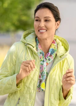 New BADER Schal mit Fantasiedessin WEISS-LIMETTE-ROSÉ-APFELGRÜN-TÜRKIS