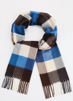 Hot BADER Schal mit Karodessin SCHWARZ-ROYALBLAU-BEIGE