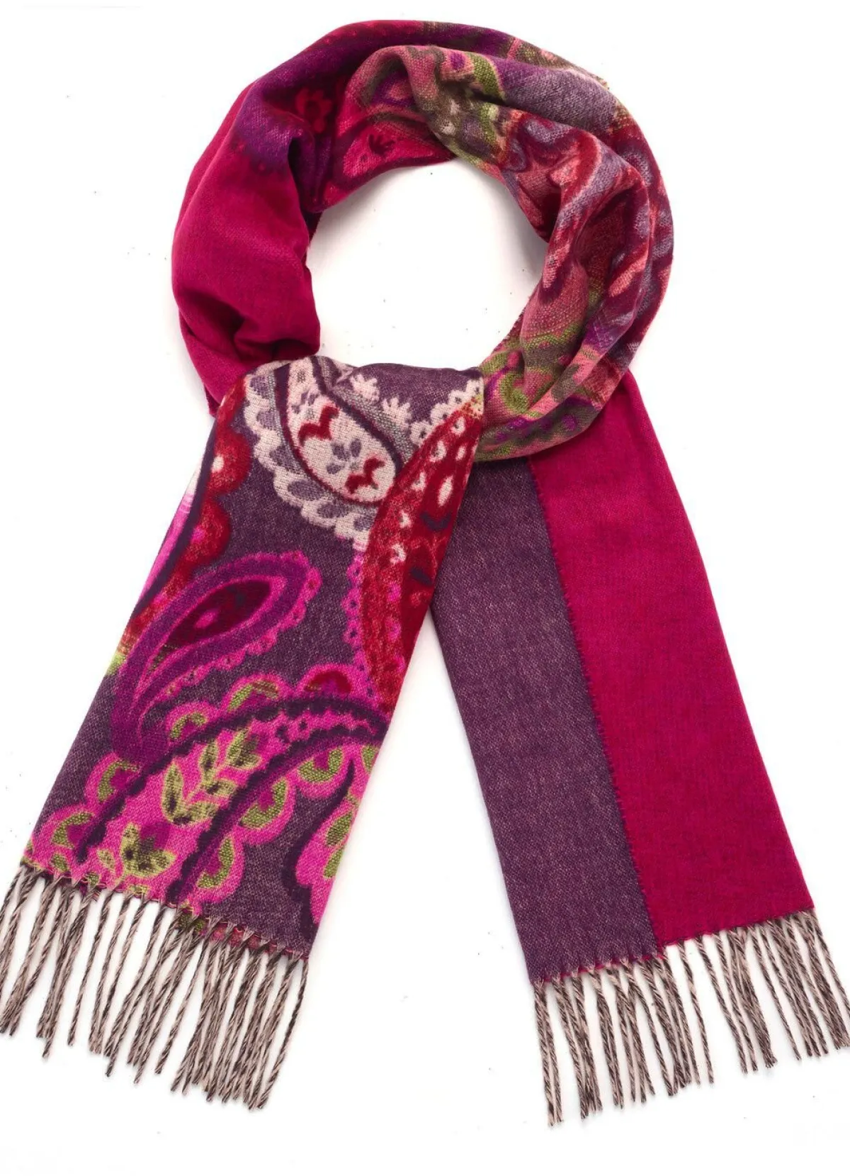 BADER Schal mit Paisleydessin MAGENTA-BUNT