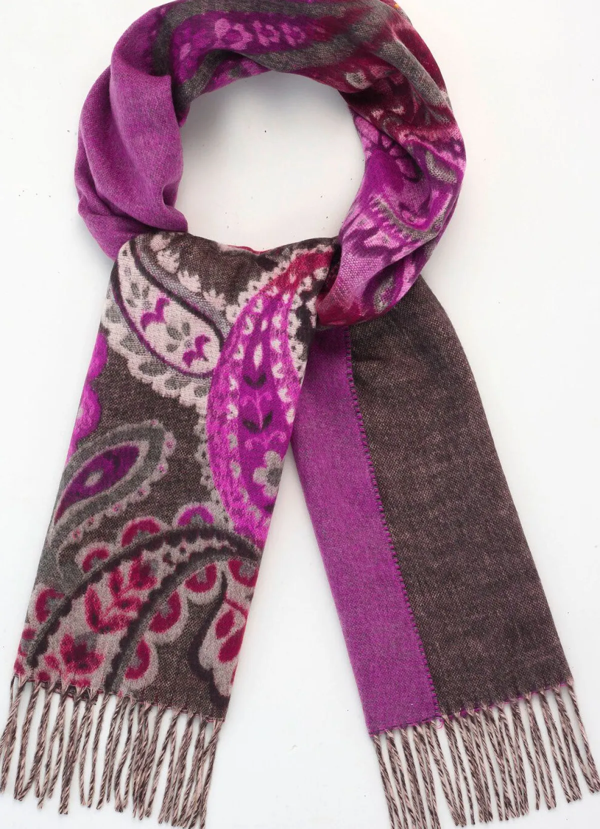 Outlet BADER Schal mit Paisleydessin ZYKLAM-TITAN-MARSALA-SCHWARZ
