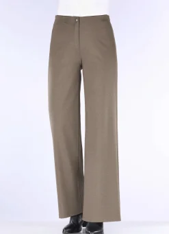 Hot KLAUS MODELLE MADE IN GERMANY Schicke Hose in bequemer Weite TAUPE MELIERT