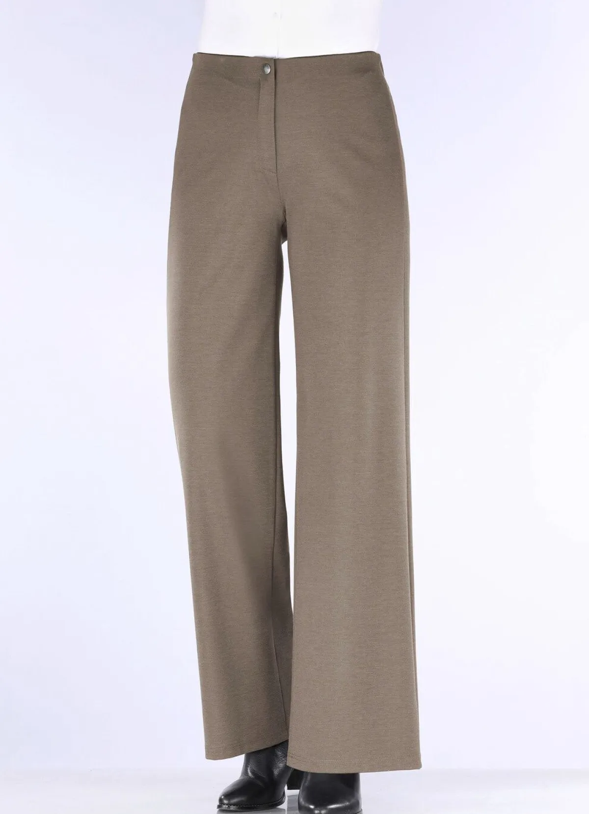 Hot KLAUS MODELLE MADE IN GERMANY Schicke Hose in bequemer Weite TAUPE MELIERT
