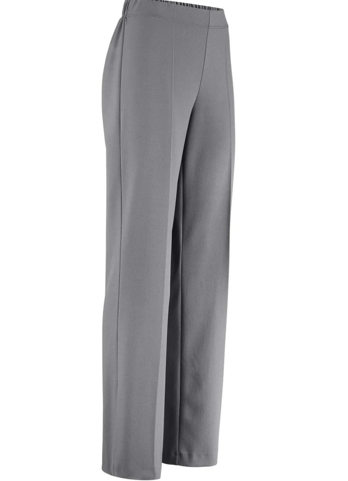 Outlet KLAUS MODELLE MADE IN GERMANY Schicke Hose mit ausgestellter Fußweite MITTELGRAU