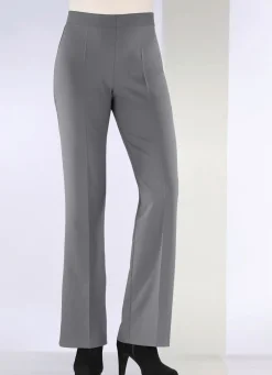 Outlet KLAUS MODELLE MADE IN GERMANY Schicke Hose mit ausgestellter Fußweite MITTELGRAU