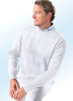 Online BADER Schicker Rundhalspullover in 3 Farben WEISS