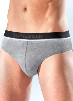 Online BADER Schiesser Dreierpack Slips aus Feinjersey 2X SCHWARZ, 1X GRAU MELIERT