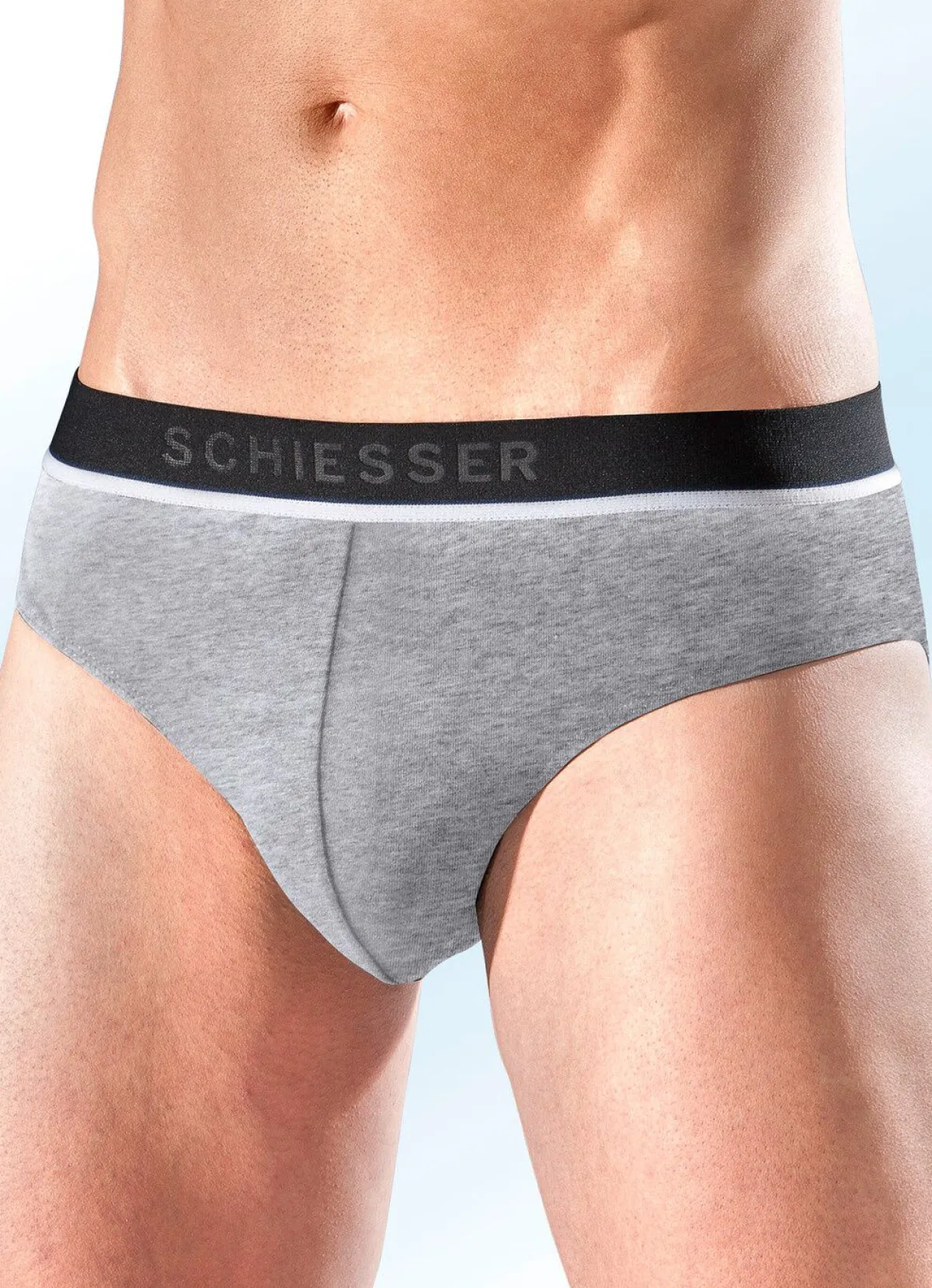 Online BADER Schiesser Dreierpack Slips aus Feinjersey 2X SCHWARZ, 1X GRAU MELIERT