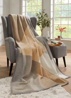 New BADER Schlafdecke mit Veloursbandeinfassung NATUR