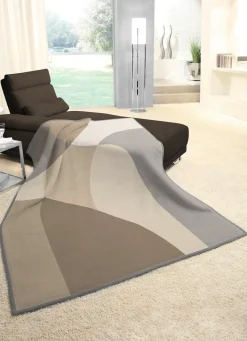 New BADER Schlafdecke mit Veloursbandeinfassung NATUR