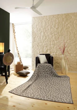 Sale BADER Schlafdecke mit Veloursbandeinfassung BEIGE-BRAUN