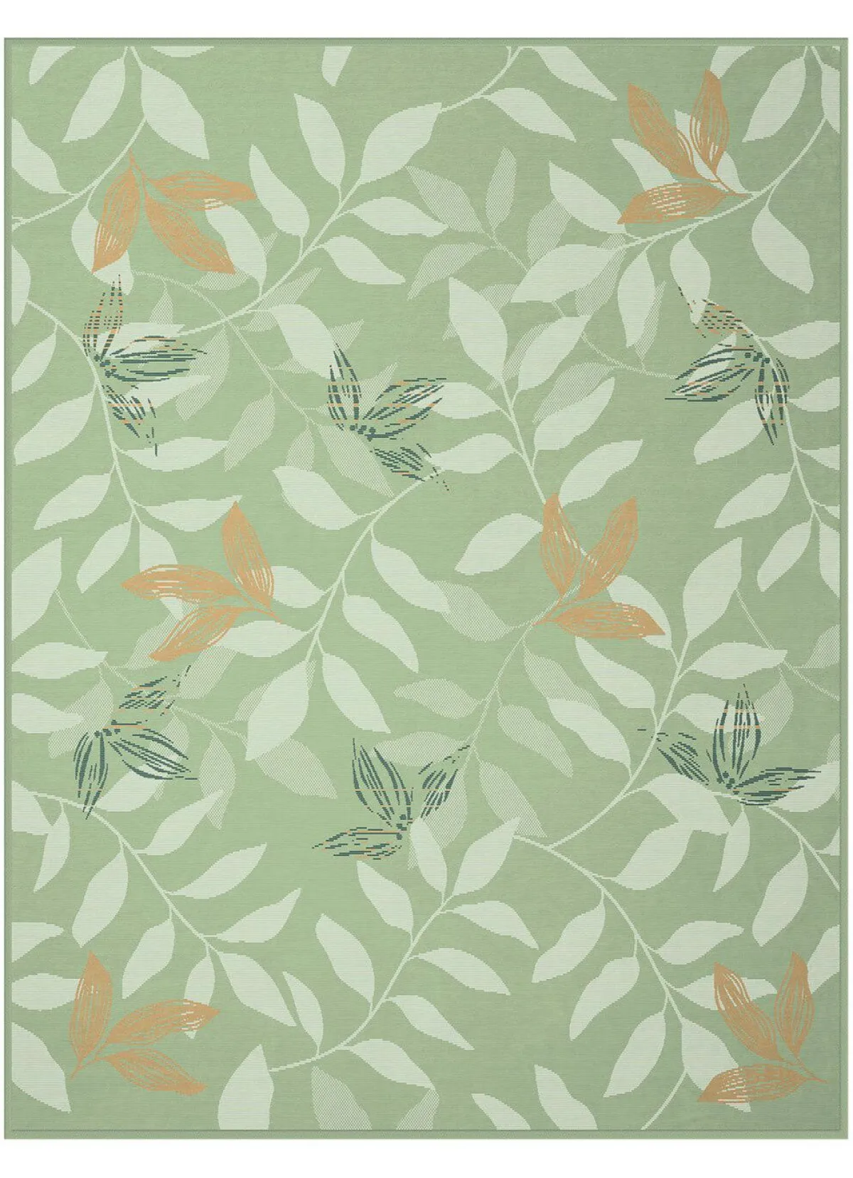 New BADER Schlafdecke mit Veloursbandeinfassung GRÜN