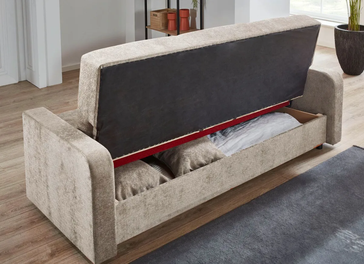 Sale BADER Schlafsofa mit Bettkasten CREME